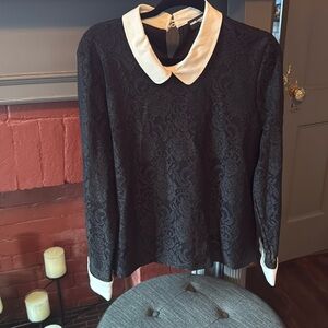 Karl Lagerfeld collard lace shirt